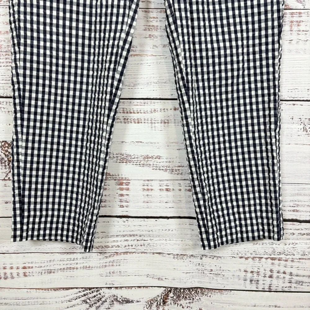 J.Crew Navy Check Seersucker Crop Ankle Pants